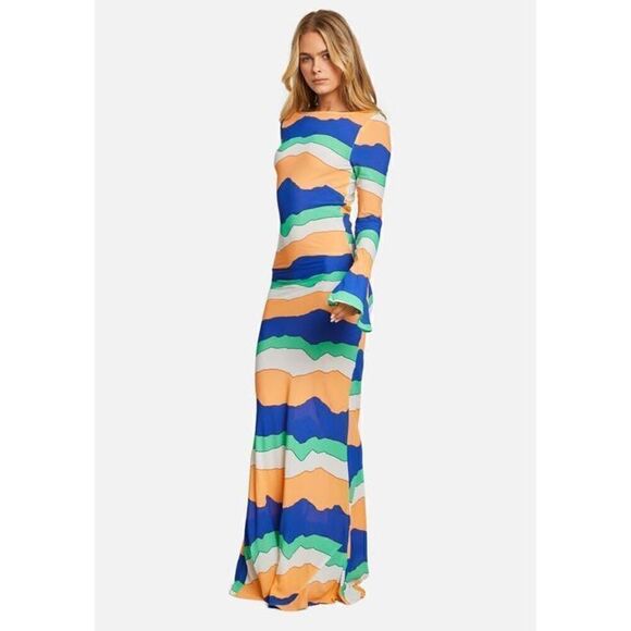 NWT PIPPA The Label Wini Maxi Dress Blue Ziggy Size XS MSRP $166 - Picture 11 of 12